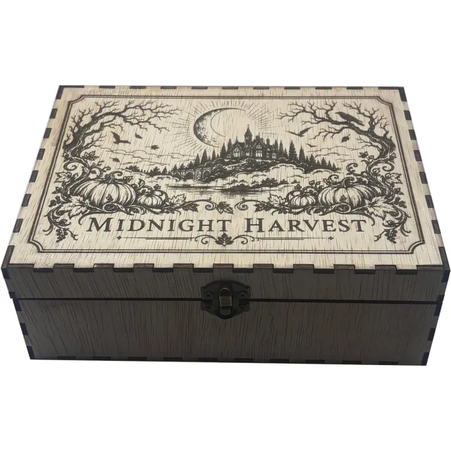 M-HOLY Midnight Harvest - Geurkaarsen Cadeauset - 4 Geurkaarsen - Houten Geschenkdoos Naturel