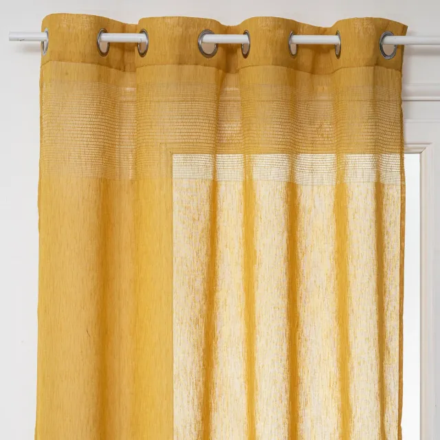 Atmosphera Transparant Gordijn 140x240cm - Kant en klaar met ringen - Oker Geel
