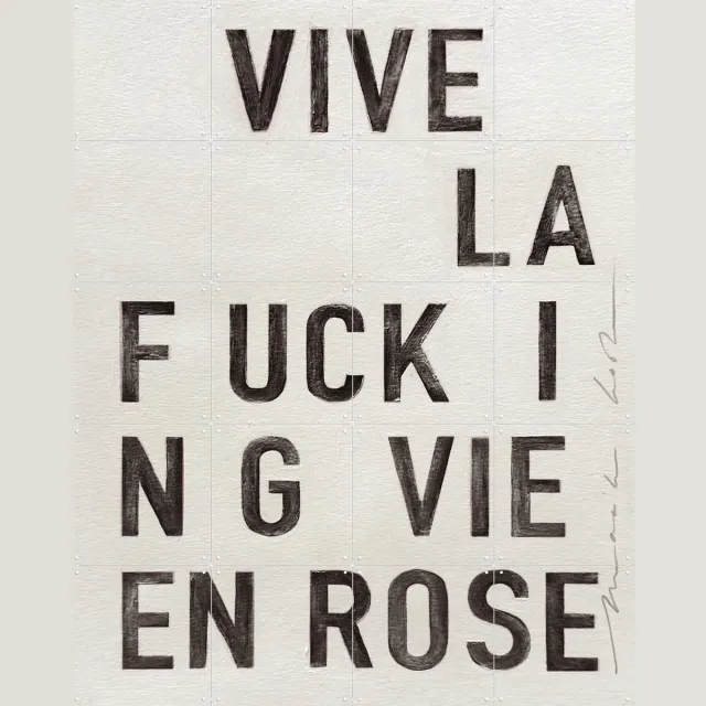 IXXI La Vie En Rose - Black, Maaike Koster & My Deer Art Shop - 80 x 100 cm - Grote wanddecoratie en posters - Schilderijen, Typografie, Woonkamer Wit / Zwart