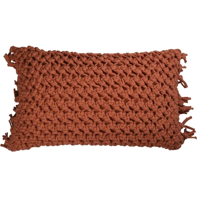 Linen & More Vigo Kussen Dark Peach | 30 X 50 | Sierkussen Voor Woonkamer Of Slaapkamer Oranje