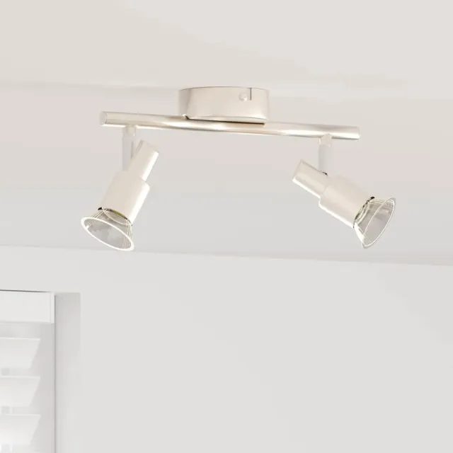 vidaXL Plafondspot met schijnwerpers Nikkel 25,5 x 8 x 11 cm Staal