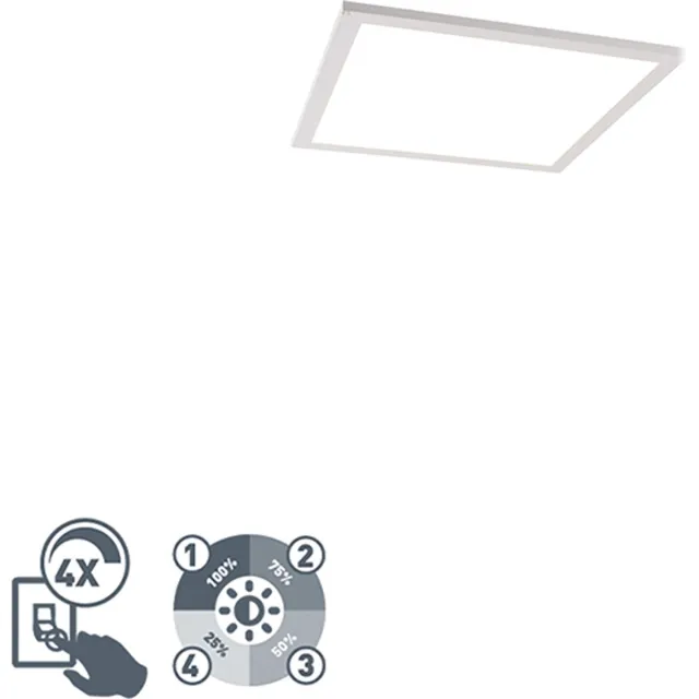 QAZQA liv - Moderne Dimbare LED paneel | Plafondlamp met Dimmer - 1 lichts - L 40 cm - Wit - Woonkamer | Slaapkamer | Keuken Wit LED