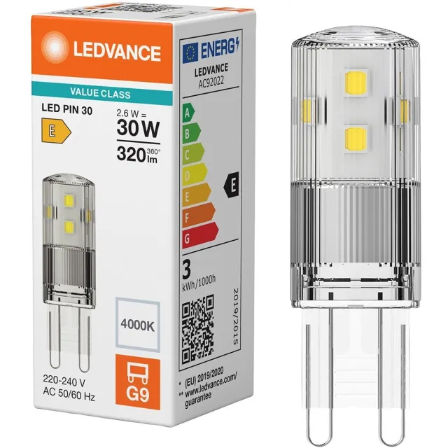LEDVANCE LED Capsule Steeklamp G9 - 2.6W 320lm 4000K 230V - Geschikt voor werkplek, keukenverlichting, leeslamp
