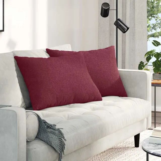 vidaXL Sofa Kussens 2 st Stof Wijnrood 70 x 50 cm