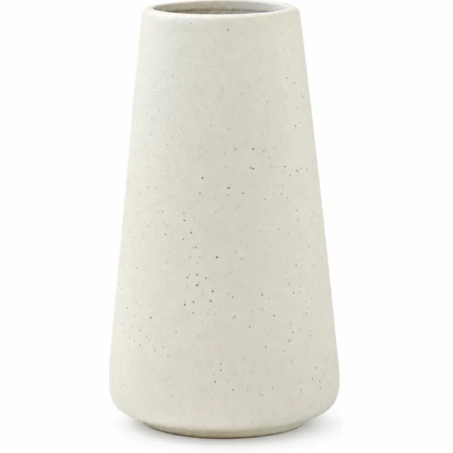 SWGOTA Keramische vaas beige met zwarte spikkels, 14,5 cm hoog, opening 5,5 cm, taps toelopend, voor kunstbloemen