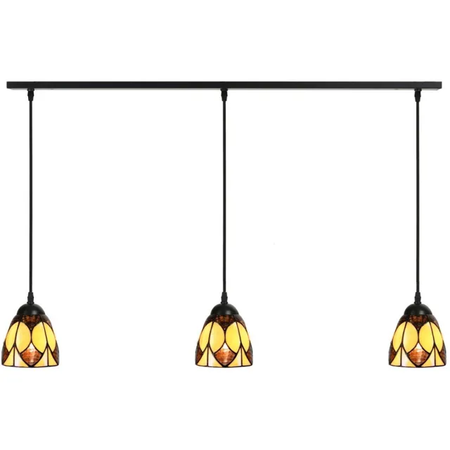 Coloured by Art 3 x Tiffany Parabola Small lampen aan plafondbalk - Art Deco Trade Zwart
