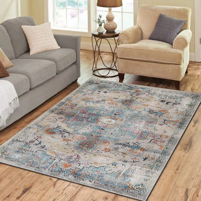 Zeo Wood Vloerkleed - Tapijt Woonkamer - Vloerkleed 160*230 cm - Anti Slip - Machinewasbaar Multicolor Blauw