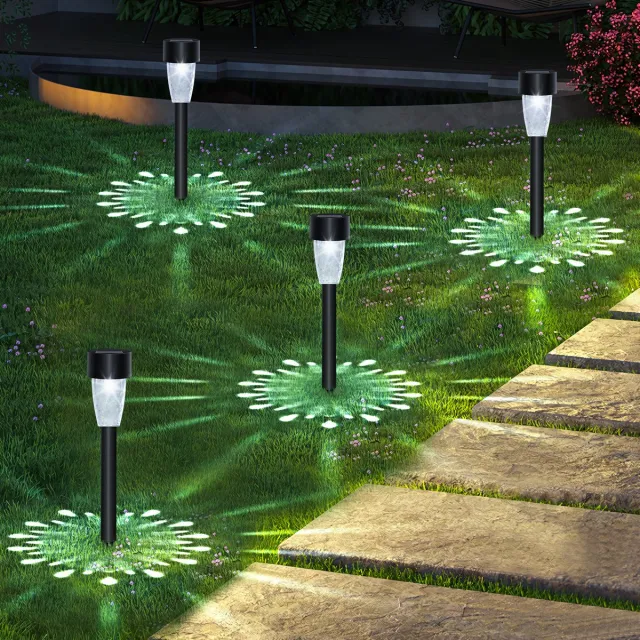 Aigostar Solar Tuinverlichting - 12 stuks - IP44 - Tuinverlichting op zonne-energie - Tuinlantaarns - Padverlichting - Buitenverlichting Zwart