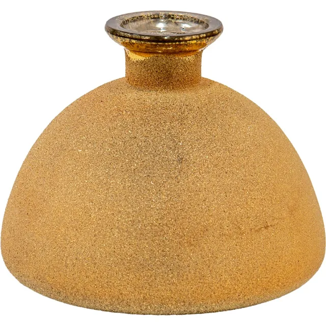 Clayre & Eef Vaas Ø 17x14 cm Goudkleurig Glas