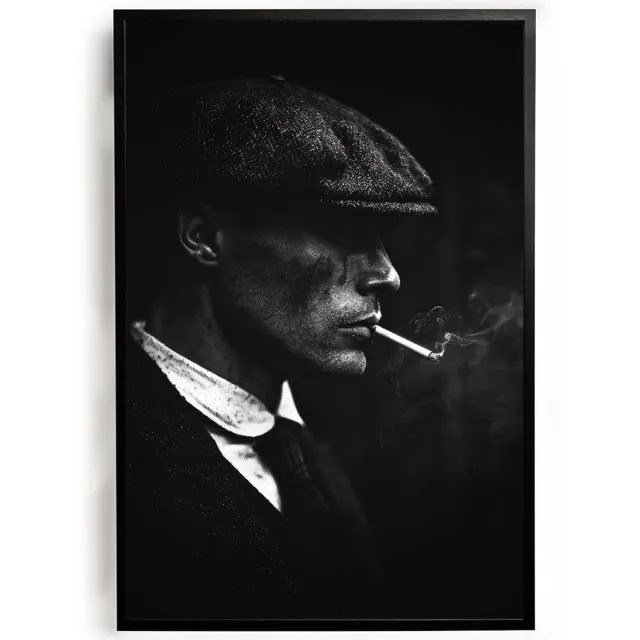 Plakkers Poster vintage rokend persoon zwart wit 70x100 Full-colour