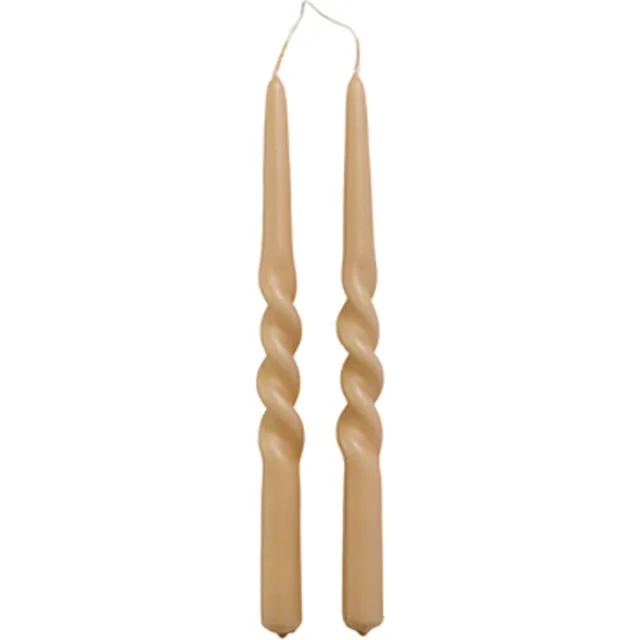 Rustik Lys Swirl kaarsen set van 2 - Enkele draai Nude Skin Beige