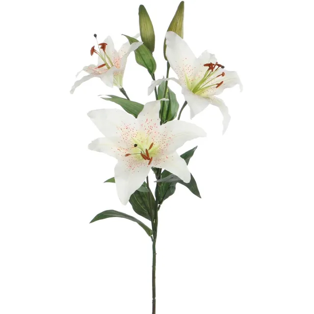 Mica Decorations Kunstbloem Lily Stargazer Valley - H75 cm - wit - kunststof - stelen kunstbloemen - boeket - bloemetjes
