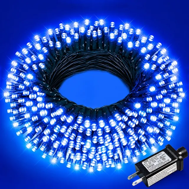 Nosheir Kerstmis LED Lichtsnoer Geel - 50 Meter 500 LED Lampjes - 8 Lichtstanden Krachtig en Waterdicht - voor Binnen en Buiten - Geschikt voor Feestdecoratie - Blauw