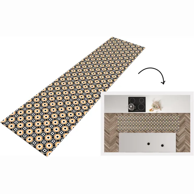 KitchenYeah Keukenloper - Keukenmat vinyl Patroon - Cirkel - Retro - Keukenmatten loper - Keuken vloerkleed tapijt, foto 8