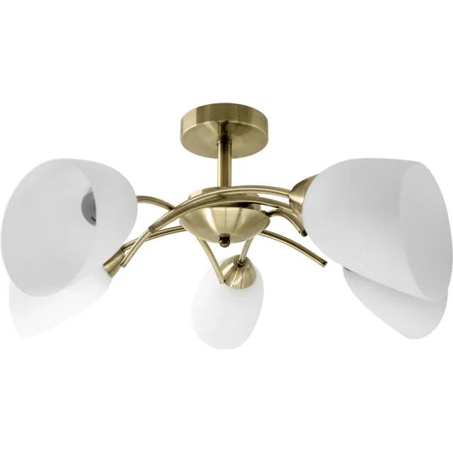 ActiveJet NIKITA - Plafonnière - Patina - 5xE27 - Klassieke Plafondlamp Patynowy;Wit