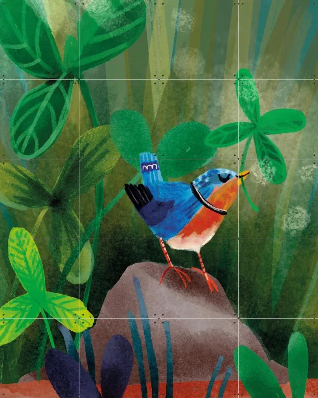 IXXI Een beetje geluk, Esther Sepers - 80 x 100 cm - Grote wanddecoratie en posters - Kleurrijk, Fantasierijk, Illustraties, Speels, Woonkamer Groen