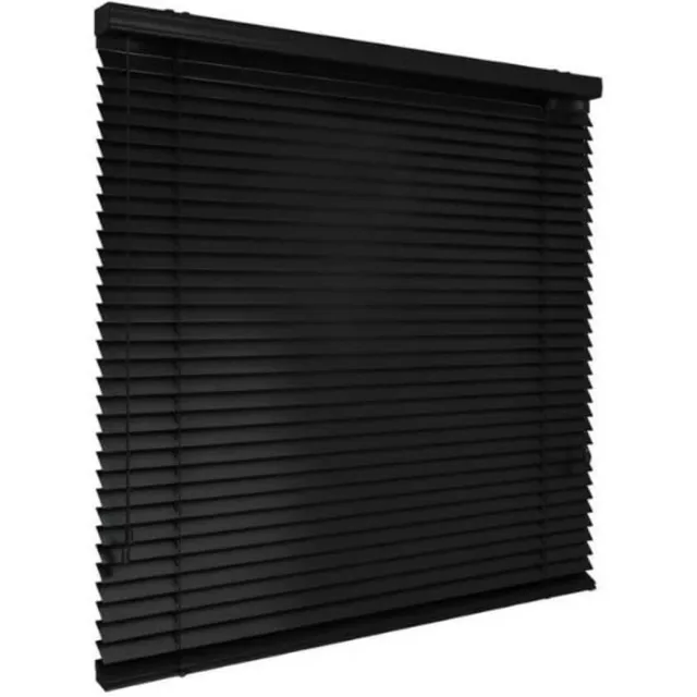 time4blinds Jaloezieën voor Binnen - Aluminium Jaloezieën - 1100x1400mm, Bediening Rechts - met Lamellen van 50mm - Montage aan Wand of Plafond, met Boren - voor Thuis & Kantoor - Zwart