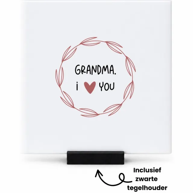 Hacebo grandpa I love you tegeltje met tegelhouder - Opa - de liefste opa - tegeltjes met tekst - verjaardagscadeau - verjaardag - cadeau - cadeautje voor opa - opa artikelen - kado - geschenk - gift - spreuktegels - 10.8x10.8 CM Wit