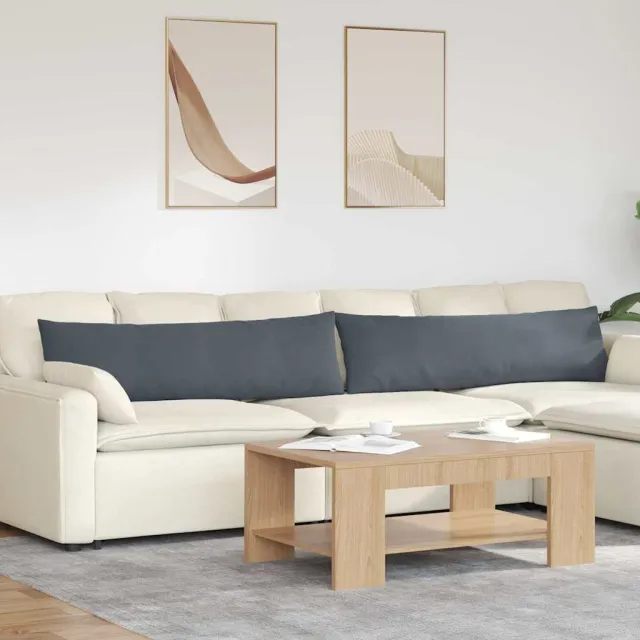vidaXL Sofa Kussens 2 st fluweel Donkergrijs 145 x 40 cm