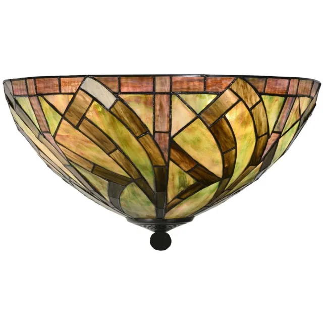 Coloured by Art Tiffany Plafonnière Willow - Art Deco Trade Donkergroen