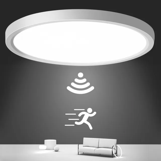 Lexium Store Sensor lampjes met bewegingsmelder - Wit - 30 x 30 x 2,4 cm - Ultradunne LED plafondlamp - Voor hal en balkon wit 24w bewegingsmelder