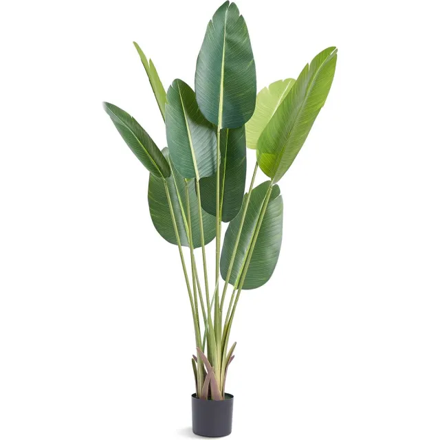 Vevor Paradijsvogel Kunstmatige 700x700x1524mm Kunstplant PE Kunstplanten Plastic Planten in Pot Kunstbloem Geurloos Waterdicht Ideale Decoratie voor Slaapkamer Studeer Woonkamer groen