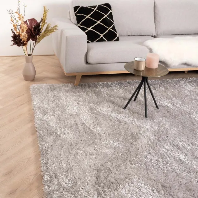 Tapeso Hoogpolig vloerkleed velours Posh - lichtzilver 80x150