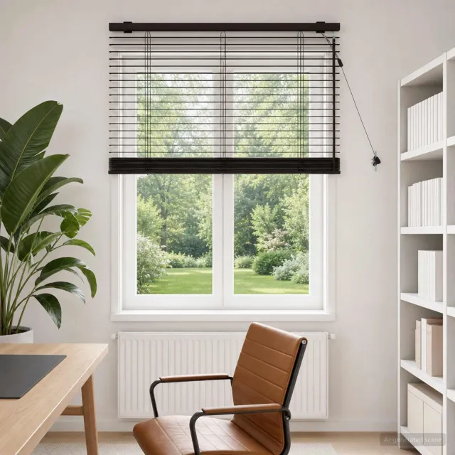 vidaXL Venetiaanse jaloezie Donkerbruin 80 x 160 cm 35 mm