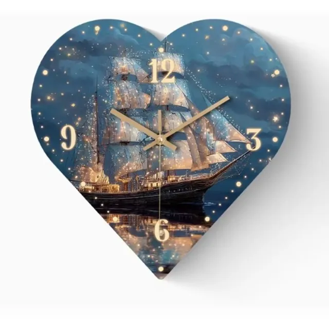 O.T.Trends Wandklok met Zeilschip – 30 cm – Stil Uurwerk – Sfeervolle Maritieme Klok Multie