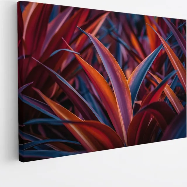 Saammp Canvas Schilderij - Abstracte Kleurrijke Bladeren - Modern - Abstract - 150x100 - Foto op canvas - Wanddecoratie - Muurdecoratie Woonkamer - Kantoor Decoratie Multicolor