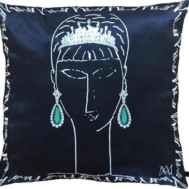 MA-Feeling Sierkussen Elizabeth (Zwart, 45x45 cm) - Fluweel - Uniek cadeau - Handgemaakt - Duurzaam