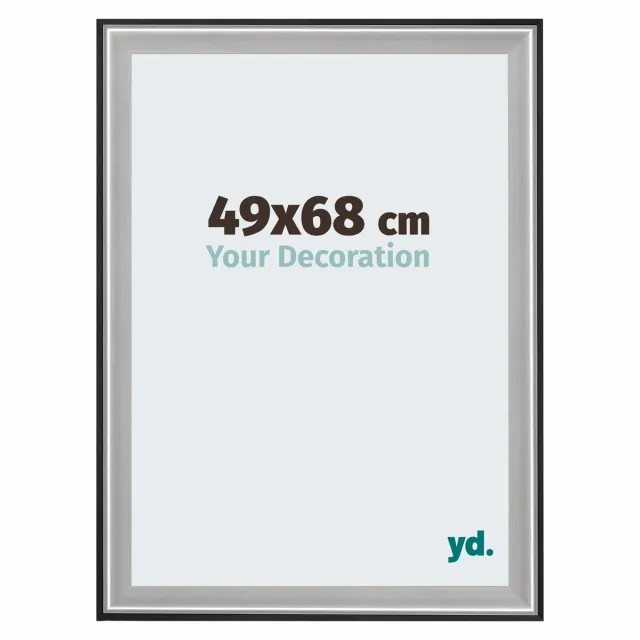 yd. Your Decoration - Fotolijst 49x68 cm - Hout - Zwart Zilver Gepolijst - Birmingham