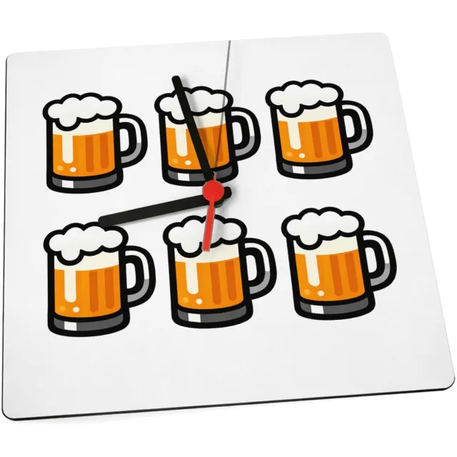 Mr Cadeautjes Klok 19 x 19 - design Een cadeaudesign rond gezelligheid in plaats van fitness, me | cadeau Wit