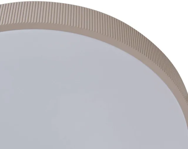 Lindby LED plafondlamp- met dimmer - 1licht - Kunststof, metaal - H: 8 cm - wit, taupe - Inclusief lichtbron