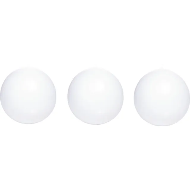 Trend Candles Bolkaars glad - 3x - wit - 7 cm - 16 branduren - ronde kaarsen