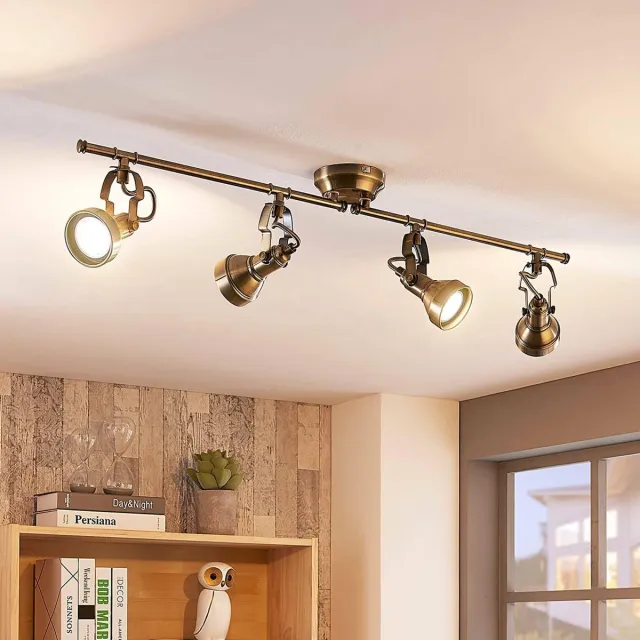 Lindby plafondlamp - 4lichts - Metaal - H: 15 cm - GU10 - oud messing