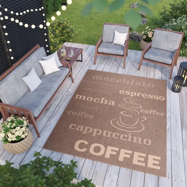 Tapiso Floorlux Vloerkleed Laagpolig Bruin Keuken Modern Tapijt