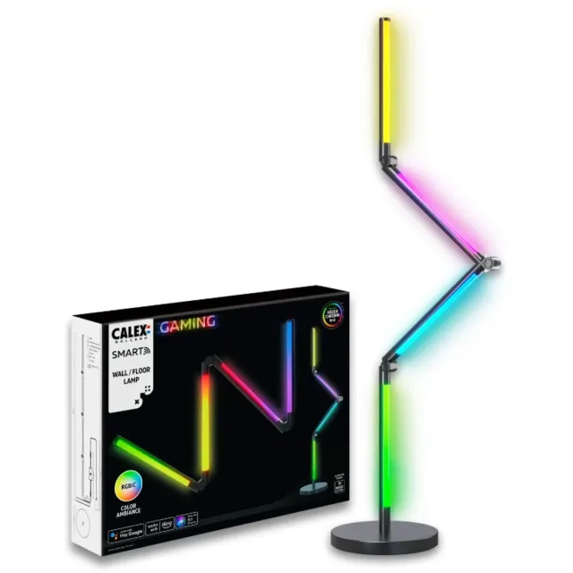 Calex Slimme LED Vloerlamp - Smart Wifi Hoeklamp - Staande Lamp - Sfeerverlichting Dimbaar RGB en Wit Licht - Bediening via App - 140cm