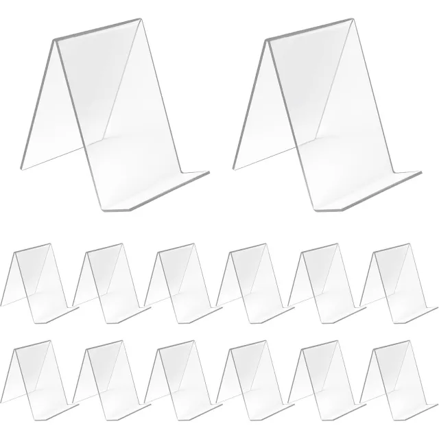 CHOOLY Transparante Acryl Boekenstandaard Set van 10 - Stevige Boekdisplay met Schuine Gleuf - voor Kookboeken, Telefoons, Tijdschriften en Brochures