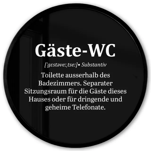FrameYourWall Poster in lijst Rond - Fotolijst 40x40 cm - Posters - Quotes - Gäste-wc - Definitie - Zwart - Spreuk - Ronde posterlijst zwart - Decoratie - Wanddecoratie woonkamer - Muurdecoratie slaapkamer Multicolor