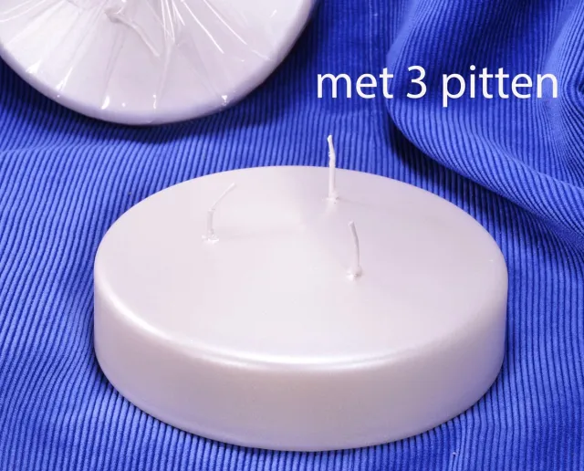 MilaNNE Kaars XXL met 3 pitten, WIT PEARL METALLIC