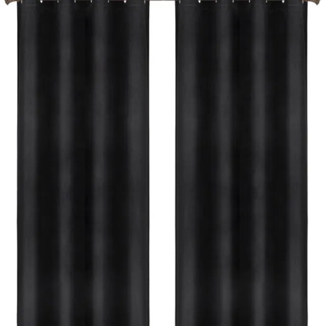 Saphly Gordijnenset 140x225cm Zwart - Verduisterend, Fluweel en Set van 2 - Voor Woonkamer, Slaapkamer en Privacy