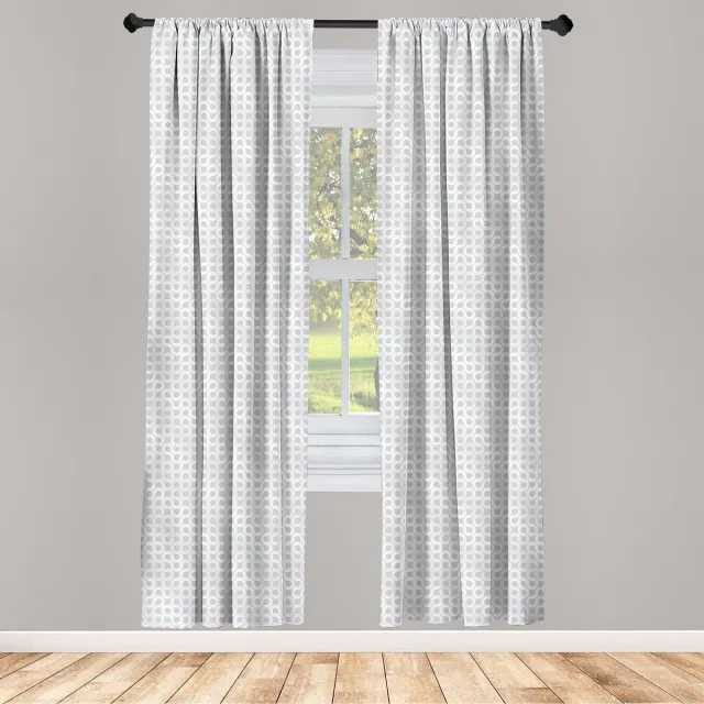 ABAKUHAUS Grijs-Wit Gordijnen – 2x75x225 cm – Microfaser Grijs wit