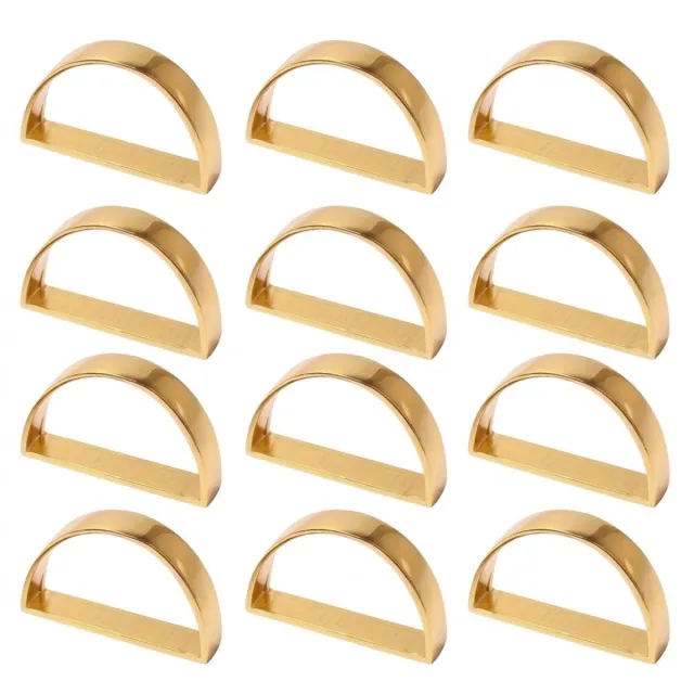 NUVEX Goudkleurige servetringen set van 12 – metalen servethouder ringen – halfrond open ontwerp – servet houders voor eettafel – tafeldecoratie voor diner feest en kerst