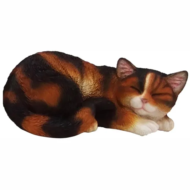 Esschert Design kat slapend polyresin rood-zwart