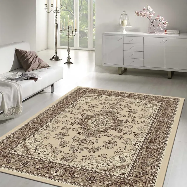 Muratap Nain Klassiek Medaillon - Laagpolig Oosters Vloerkleed - Vintage Tapijt - Creme- 160x230 CM