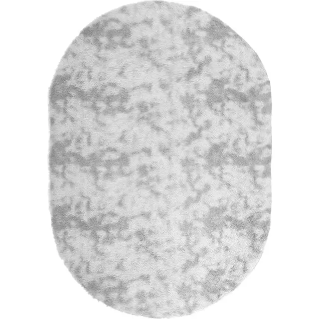 vidaXL Hoogpolig - vloerkleed - NAVARRA - cm - polyester - lichtgrijs