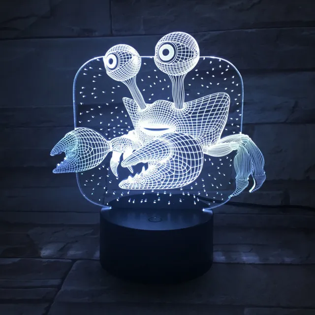 MC Living 3D Led Lamp Met Gravering - RGB 7 Kleuren - Krab