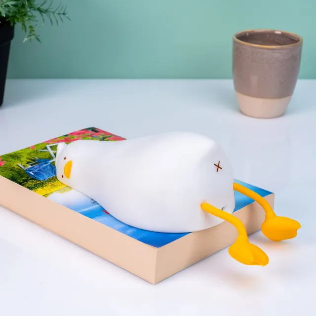 Winkee Nachtlampje Slapend Eendje - oplaadbaar - aanraakbediening Oranje,Wit