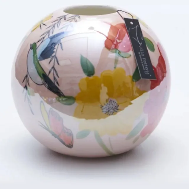 Irishflowers Vaas - Villa Pottery - Decoratie - Woondecoratie - Porselein - Waterdicht - Magic Ball D Roze
